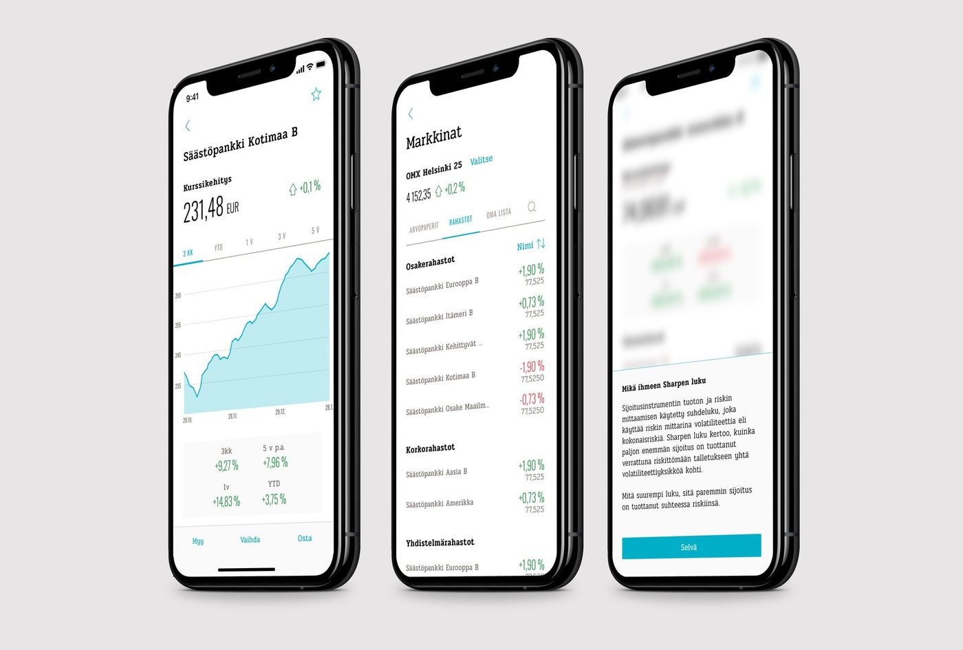 Investment views in the app
